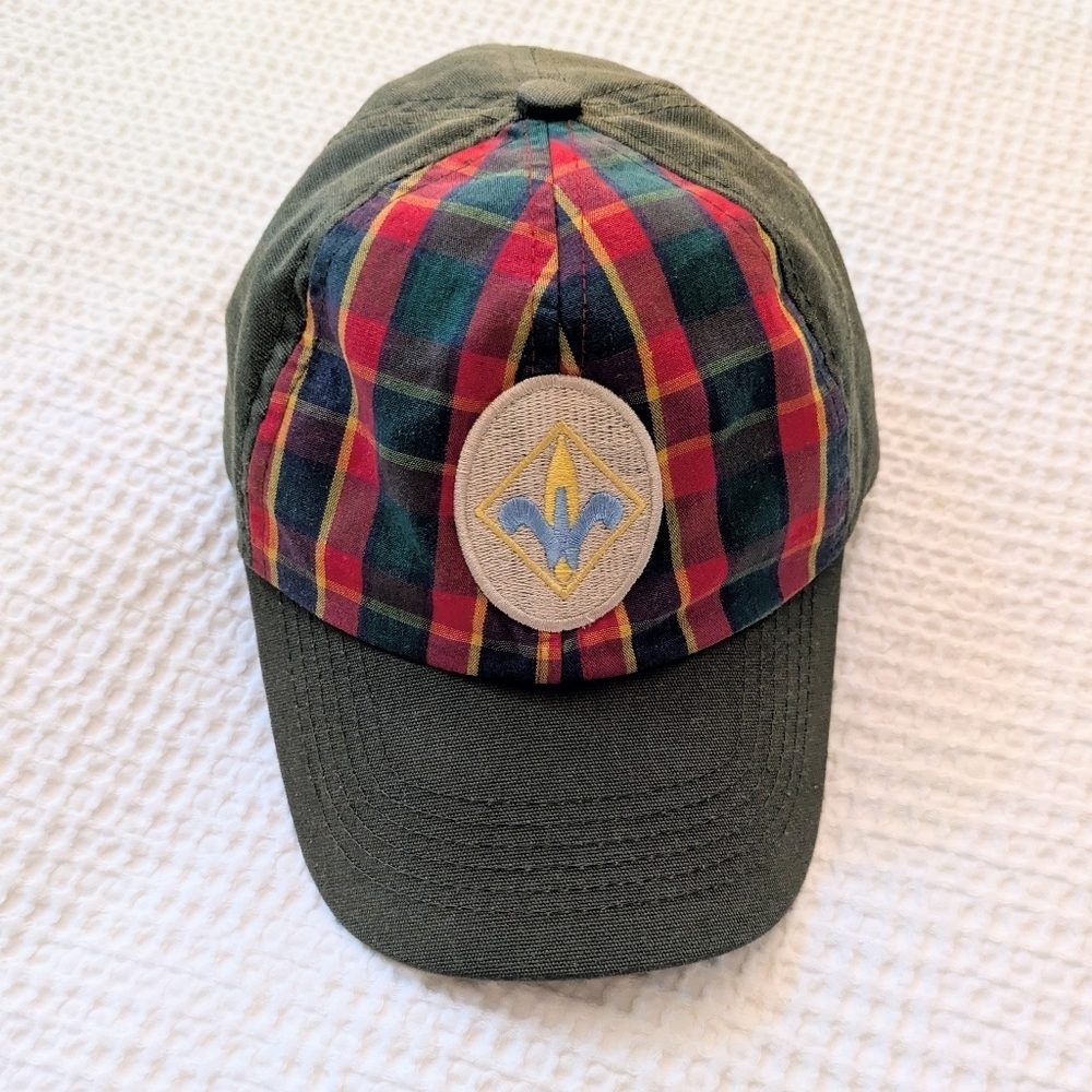 Vintage Boy Scouts Plaid Baseball Cap with Patch